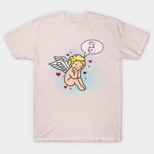 Cupid Dreaming About a Cat T-Shirt
